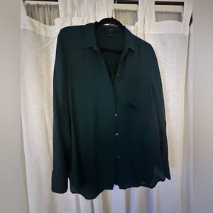 J Crew green silk shirt from, size 12
